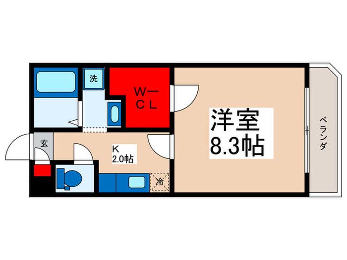 アヴニ-ルマジュハ(1K/1階)の間取り写真