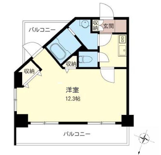 LASANTE品川シーサイドII(1K/5階)の間取り写真