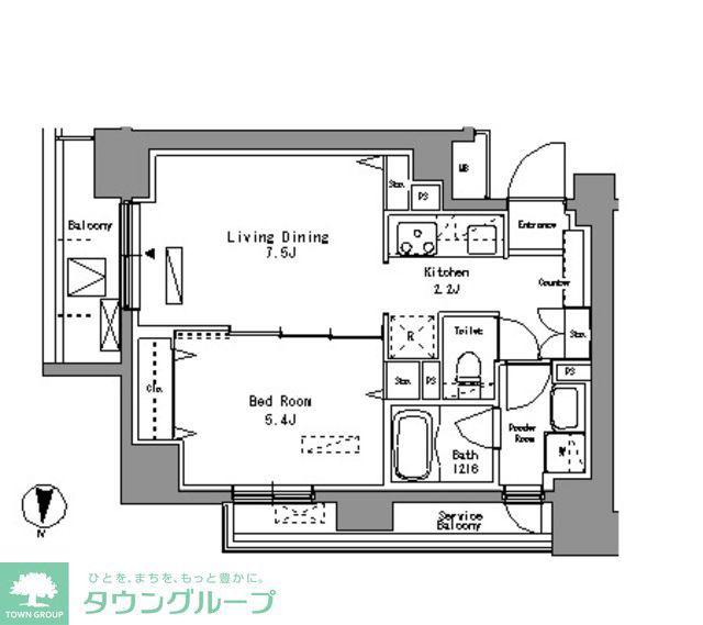 パークアクシス錦糸町(1LDK/11階)の間取り写真