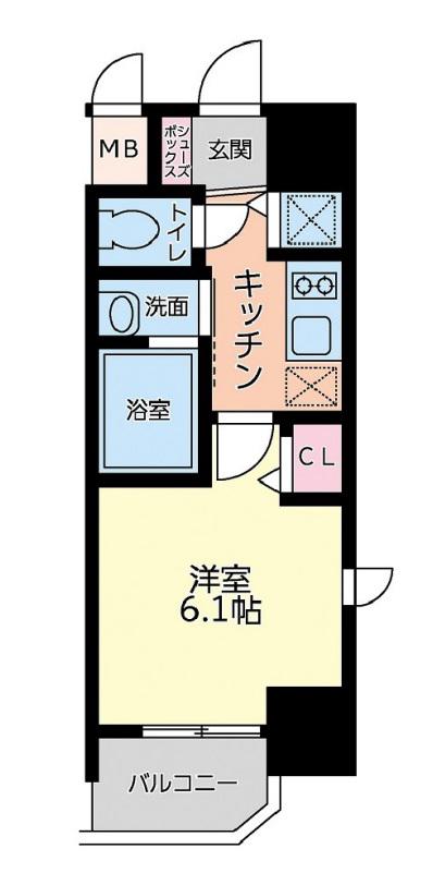 LIVECASA本町(1K/10階)の間取り写真