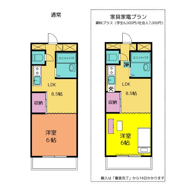 ユートピアフジ(1LDK/3階)の間取り写真