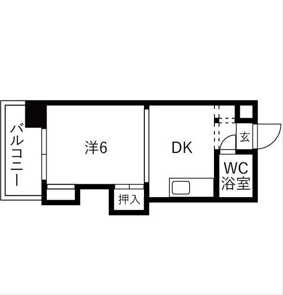 プラザハイツ24(1DK/4階)の間取り写真