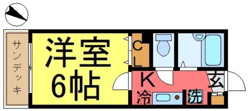 テスタ東小松川(1K/1階)の間取り写真