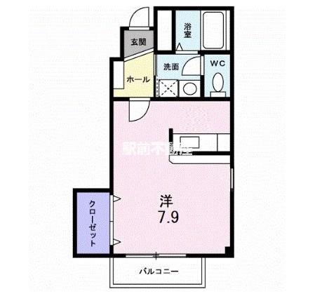 カリーノ(ワンルーム/1階)の間取り写真