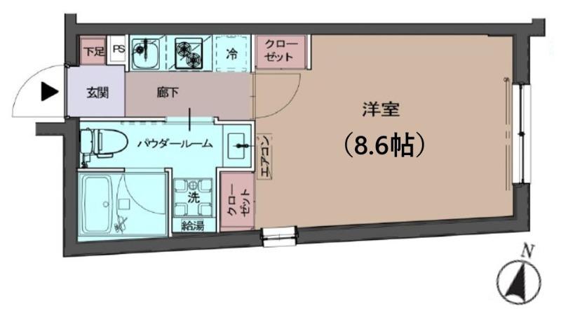 CREAL渋谷笹塚 クリアル渋谷笹塚(1K/4階)の間取り写真