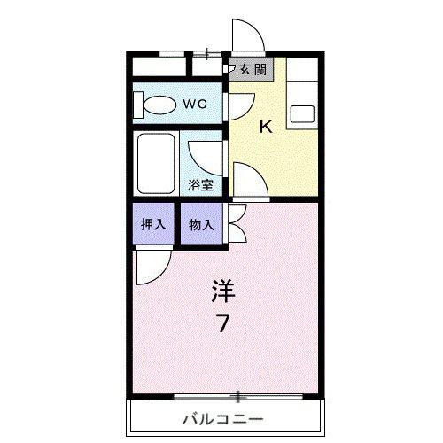 メゾンセシボン・E(1K/3階)の間取り写真