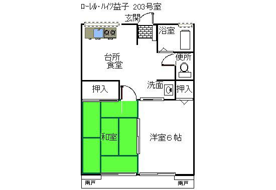 921ヴェールハイム(2DK/2階)の間取り写真