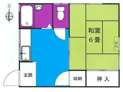 松島コーポ(1DK/2階)の間取り写真