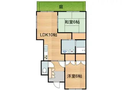 サンハイツ室(2LDK/1階)の間取り写真