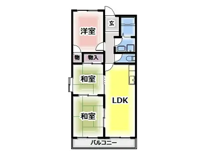 ドミール仲谷1号館(3LDK/3階)の間取り写真