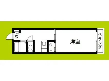 アーバンハウス今里(1DK/4階)の間取り写真