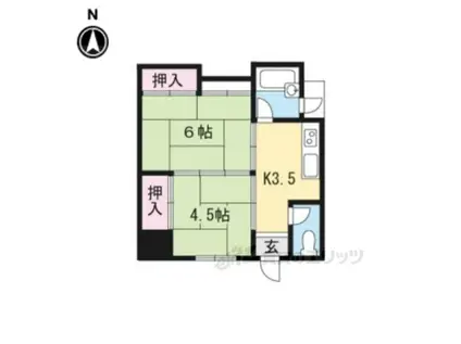 マンション長等(2K/2階)の間取り写真