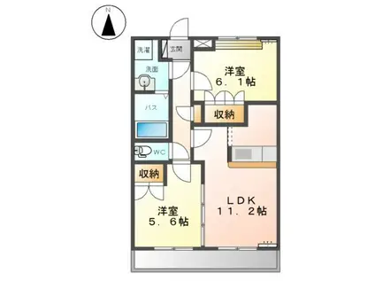 JR両毛線 国定駅 徒歩28分 2階建 築16年(2LDK/2階)の間取り写真