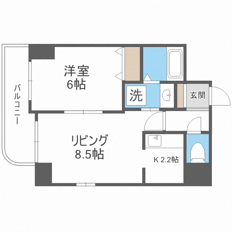 ティアラN6(1LDK/10階)の間取り写真