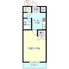 メルベイユ盛岡2(1K/1階)の間取り写真