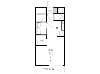 ララヒルズ PART2(ワンルーム/1階)の間取り写真