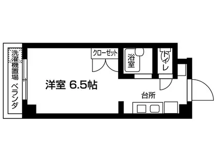 ライフ参番館(1K/3階)の間取り写真