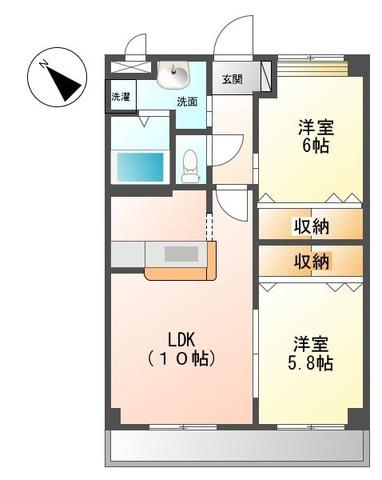 ロイヤルコート(2LDK/2階)の間取り写真