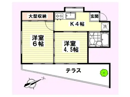 コーポセト(2K/1階)の間取り写真