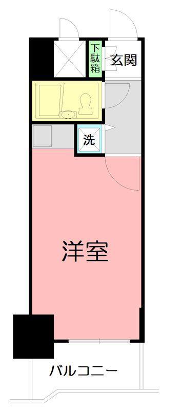 ライオンズプラザ海老名(ワンルーム/4階)の間取り写真
