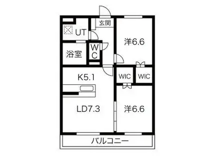 フォルテコート本郷町(2LDK/1階)の間取り写真