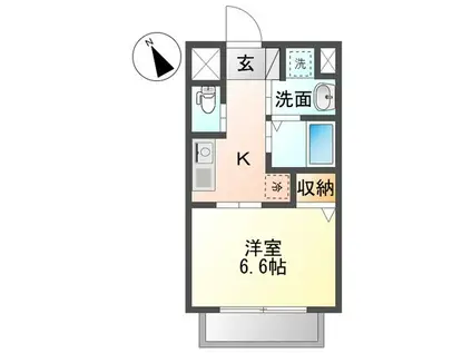 ラヴァリエ(1K/2階)の間取り写真