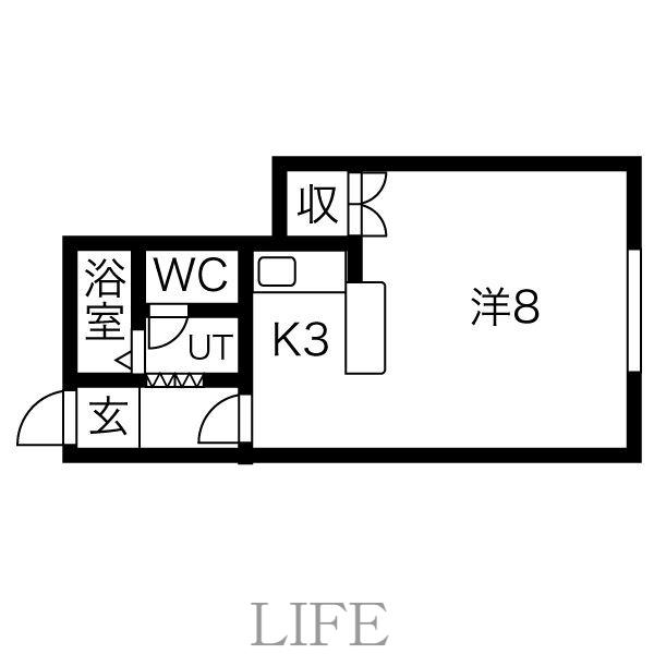 メゾニティサエキI(ワンルーム/2階)の間取り写真