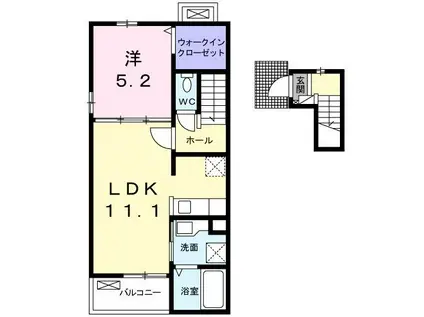 メゾンドリックⅢ(1LDK/2階)の間取り写真