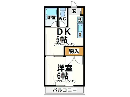 ブルーフォリストII(1DK/1階)の間取り写真