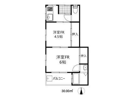 大河原文化(2K/1階)の間取り写真