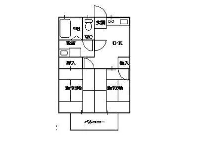 パステル御殿場(2DK/1階)の間取り写真