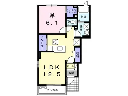 プリムローズ(1LDK/1階)の間取り写真