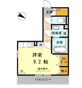 パレス丹波参番館(ワンルーム/2階)の間取り写真