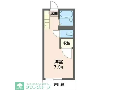 ジュネス川越(ワンルーム/1階)の間取り写真