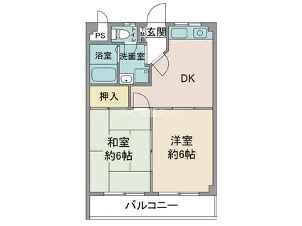 関谷マンション(2DK/3階)の間取り写真