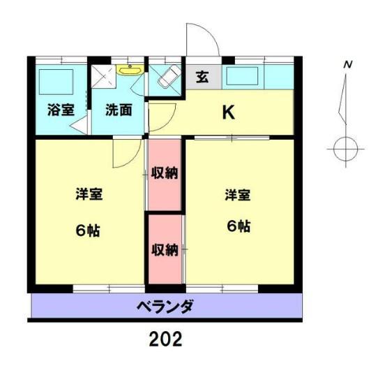 フェニックス(2K/2階)の間取り写真