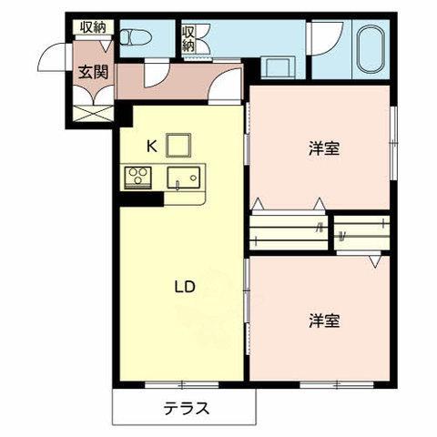 VILLA MIGLIORE(2LDK/1階)の間取り写真