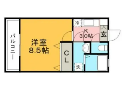 リブレアエムアールI(1K/2階)の間取り写真