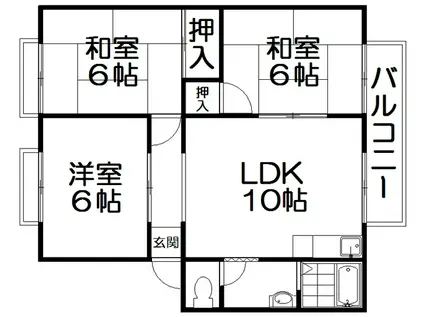 ウィンディア長村(3LDK/2階)の間取り写真