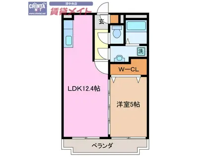 プランドール(1LDK/1階)の間取り写真