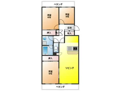 フォレストレジデンス(3LDK/3階)の間取り写真