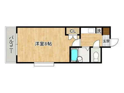 リファレンス南小倉(1K/8階)の間取り写真