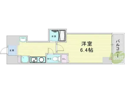 プロシード大阪梅田ポーション(1K/8階)の間取り写真