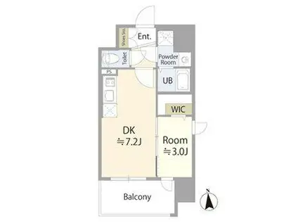 エスリード泉 外堀通(1DK/13階)の間取り写真