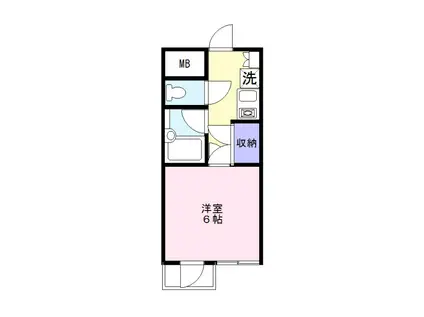 ビルドセキネ(1K/4階)の間取り写真