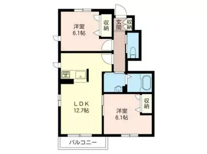 CASA SOLEADA A(2LDK/1階)の間取り写真