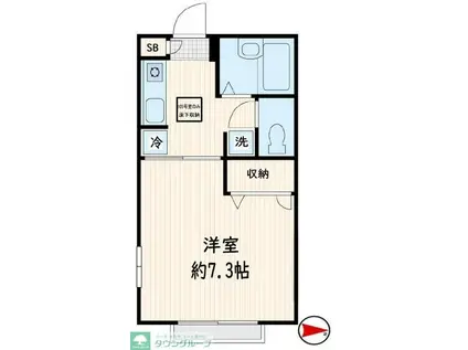 メゾン・ローズ(1K/1階)の間取り写真