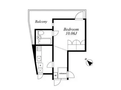 グリーンテラス元代々木(1K/B1階)の間取り写真