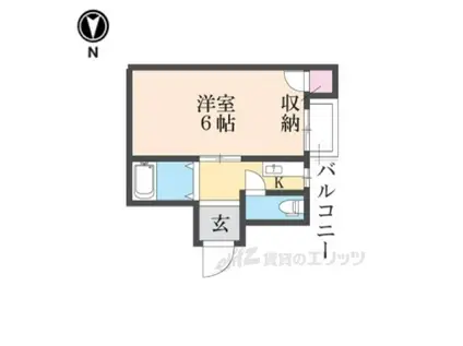 下木田マンション(1K/3階)の間取り写真