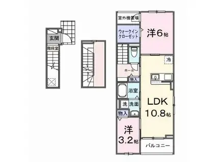 EXCEED宝塚(2LDK/3階)の間取り写真